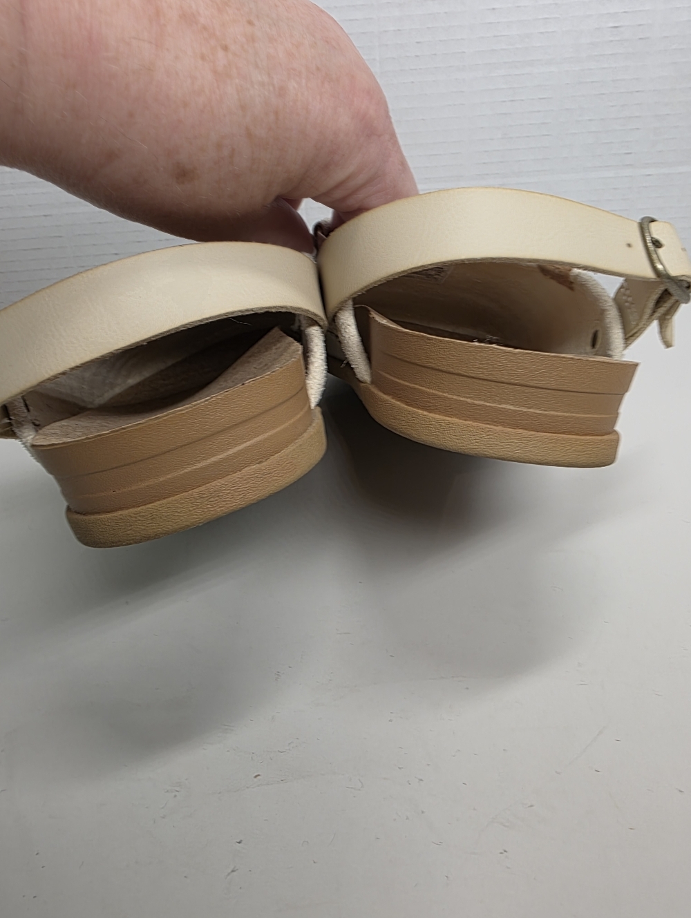 Reef Cushion Sage Cream Woven Mules Sz 7 - Picture 7 of 8